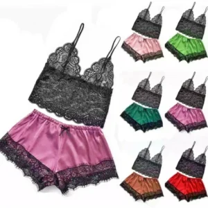 Lingerie Pajama Set Underwear Babydoll Nightwear Sexy Women Bodysuit Lace Set