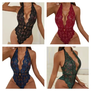 Lingerie Babydoll Lace Bodysuit Underwear Sexy Transparent Women Sleepwear Lace